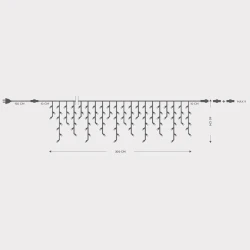 144 LED λαμπάκια βροχή 5mm με κάλυμμα 230V 3 επεκτάσεις έως 8 σετ λευκό καουτσούκ καλώδιο θερμό λευκό & flash λευκό φως IP65 3m