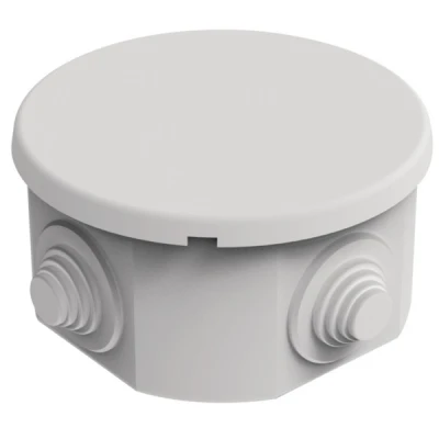 Μπουάτ εξωτερικό στρογγυλό Φ75x50mm IP55 λευκό RAL9010 Μπουάτ εξωτερικό στρογγυλό Φ75x50mm IP55 λευκό RAL9010