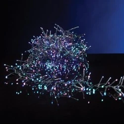 Χριστουγεννιάτικα λαμπάκια Cluster 6m με 768 led πολύχρωμα 8 προγραμμάτων & μνήμη πράσινο pvc καλώδιο και προέκταση παροχής 3m ip44