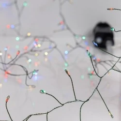 960 mini led cluster 12m σε σειρά πολύχρωμο φως με 8 προγράμματα μετασχηματιστή & pvc πράσινο χάλκινο καλώδιο IP44