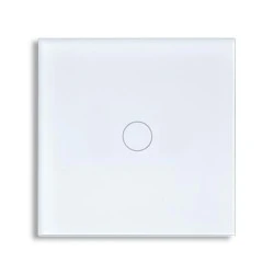 Smart Wi-Fi Γυάλινο πάνελ απλού διακόπτη αφής σε άσπρο χρώμα για έλεγχο φωτισμού μέσω smartphone 85x85x10mm wifi & zigbee