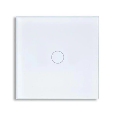 Smart Wi-Fi Γυάλινο πάνελ απλού διακόπτη αφής σε άσπρο χρώμα για έλεγχο φωτισμού μέσω smartphone 85x85x10mm wifi & zigbee