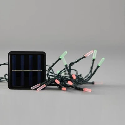 80 led σε σειρά λαμπάκια κόκκινο και πράσινο φως με 8 προγράμματα, ακρυλική επέκταση & ηλιακό συλλέκτη με αισθητήρα φωτός, πράσινο pvc καλώδιο IP44