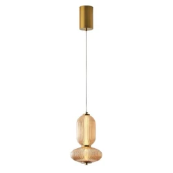 Κρεμαστό φωτιστικό γυαλί-μεταλλο Arte Illumina Verena LED 10W 800lm θερμό φως 3000K 220x430x1450mm TRIAC dimming μελί