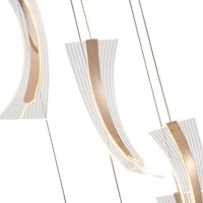 Φωτιστικό κρεμαστό ακρυλικό  LED 60W 5400lm 3000K 350x1830MM γαλλικό χρυσό ARTE ILLUMINA COMO