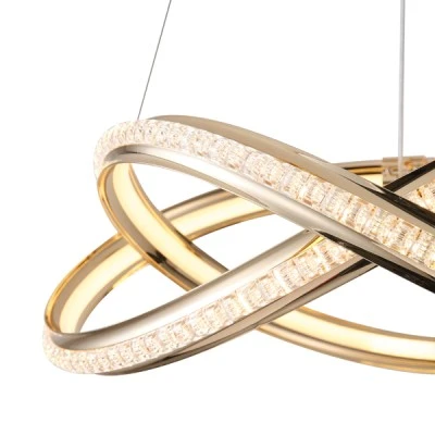 Φωτιστικό κρεμαστό χρυσό LED 38W θερμό 3000Κ 3000Lm 500x1200mm αλουμινίου ARTE ILLUMINA ORION