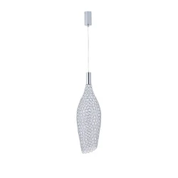 Φωτιστικό κρεμαστό LED 7,6W θερμό 3000K 780Lm 200x1960mm μεταλλικό ασημί ARTE ILLUMINA PERFORATO