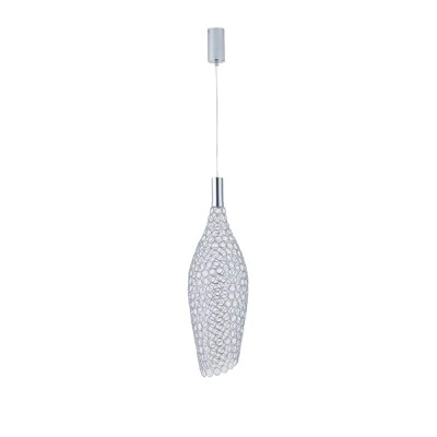 Φωτιστικό κρεμαστό LED 7,6W θερμό 3000K 780Lm 200x1960mm μεταλλικό ασημί ARTE ILLUMINA PERFORATO Φωτιστικό κρεμαστό LED 7,6W θερμό 3000K 780Lm 200x1960mm μεταλλικό ασημί ARTE ILLUMINA PERFORATO