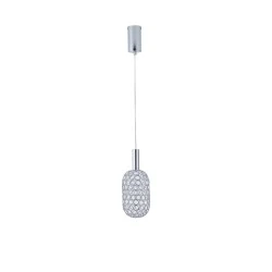 Φωτιστικό μεταλλικό ασημί LED 6,3W θερμό 3000K 648Lm Φ200x1580mm ARTE ILLUMINA PERFORATO