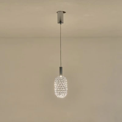 Φωτιστικό μεταλλικό ασημί LED 6,3W θερμό 3000K 648Lm Φ200x1580mm ARTE ILLUMINA PERFORATO