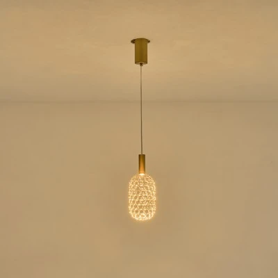 Φωτιστικό μεταλλικό χρυσό Perforato LED 6,3W θερμό χρώμα φωτός 3000K 648Lm Φ200x1580mm ARTE ILLUMINA Φωτιστικό μεταλλικό χρυσό Perforato LED 6,3W θερμό χρώμα φωτός 3000K 648Lm Φ200x1580mm ARTE ILLUMINA