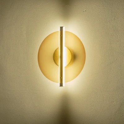 Απλικα επίτοιχη αλουμινίου - γυαλί LED θερμό χρώμα φωτός 10W 3000K 1200lm Φ300x1320mm μελί χρώμα ARTE ILLUMINA DISC Απλικα επίτοιχη αλουμινίου - γυαλί LED θερμό χρώμα φωτός 10W 3000K 1200lm Φ300x1320mm μελί χρώμα ARTE ILLUMINA DISC