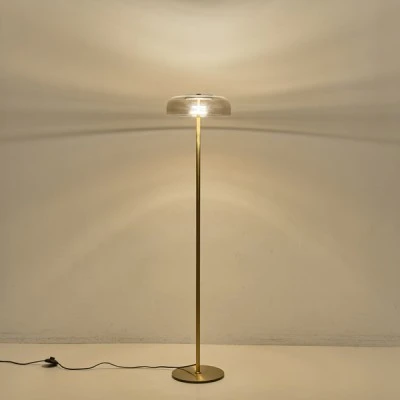 Φωτιστικό επιδαπέδιο μέταλλο - γυαλί  8W 3000K 960lm Φ300x1350mm κονιάκ ARTE ILLUMINA LOBBY