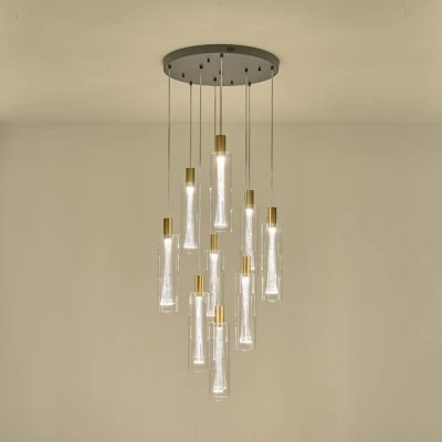 Φωτιστικό κρεμαστό ARTE ILLUMINA VIAL 9φωτο με γυαλί 60W 7200lm 3000K Υ2430xΠ500xΜ500mm 