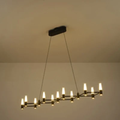Φωτιστικό κρεμαστό πολύφωτο LED 58W 3000K θερμό φως 5800Lm σε μαύρο-χρυσό χρώμα από αλουμίνιο ARTE ILLUMINA VELAS 