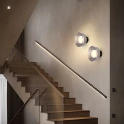 Απλίκα τοίχου μέταλλο - γυαλί LED 8W θερμό χρώμα φωτός 3000K 624lm 200x200mm μαύρο - γραφίτης ARTE ILLUMINA NIMBUS