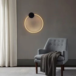Απλίκα τοίχου αλουμινίου LED 10W θερμό χρώμα φωτός 3000K 702lm 400x440mm μαύρο - μπρονζέ ARTE ILLUMINA AERO
