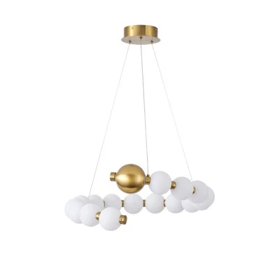 Φωτιστικό μεταλλικό κρεμαστό LED 20W 3000K 1560Lm 530x150mm μπρονζέ - λευκό ARTE ILLUMINA TREA