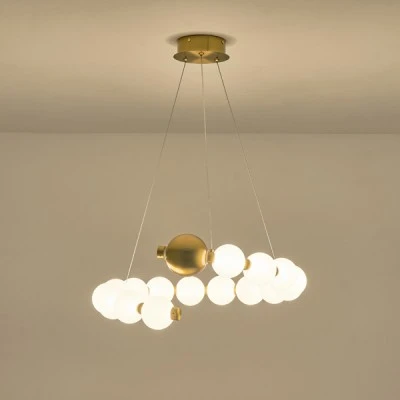 Φωτιστικό μεταλλικό κρεμαστό LED 20W 3000K 1560Lm 530x150mm μπρονζέ - λευκό ARTE ILLUMINA TREA