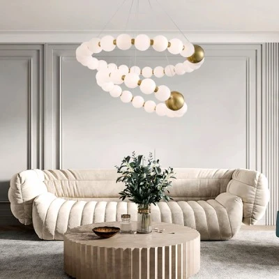 Φωτιστικό κρεμαστό LED 40W θερμό φως 3000K 2730Lm λευκό και μπρονζέ χρώμα ARTE ILLUMINA TREA IP20 Φωτιστικό κρεμαστό LED 40W θερμό φως 3000K 2730Lm λευκό και μπρονζέ χρώμα ARTE ILLUMINA TREA IP20