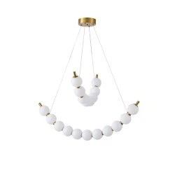 Φωτιστικό μεταλλικό κρεμαστό LED 19W 3000K 1170Lm 800x1420mm μπρονζέ - λευκό ARTE ILLUMINA TREA