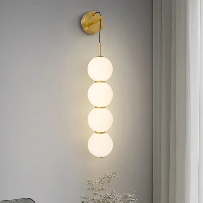 Φωτιστικό απλίκα μεταλλικό LED 19W θερμό χρώμα φωτός 1482lm με γυαλί 160x650mm μπρονζέ - λευκό ARTE ILLUMINA TREA