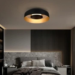 Πλαφονιέρα οροφής LED 20W θερμό χρώμα φωτός 3000K 1482lm με διάμετρο Φ400mm μαύρο - χρυσό ARTE ILLUMINA STIGMA