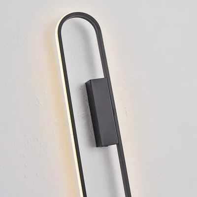 Απλίκα τοίχου αλουμινίου LED 18W 2340lm 3000K 100x800mm μαύρη ELIX