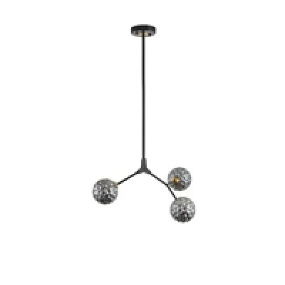 Φωτιστικό Κρεμαστό Μέταλλο-Γυαλί Arte Illumina Atom 3Φωτο 3xG9 Max 3x7W 560x350x900mm Μαύρο-Γκρι