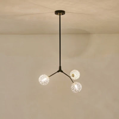 Φωτιστικό Κρεμαστό Μέταλλο-Γυαλί Arte Illumina Atom 3Φωτο 3xG9 Max 3x7W 560x350x900mm Μαύρο-Γκρι