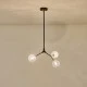 Φωτιστικό Κρεμαστό Μέταλλο-Γυαλί Arte Illumina Atom 3Φωτο 3xG9 Max 3x7W 560x350x900mm Μαύρο-Γκρι