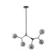 Φωτιστικό Κρεμαστό Μέταλλο-Γυαλί Arte Illumina Atom 5Φωτο 5xG9 Max 5x7W 800x500x900mm Μαύρο-Γκρι