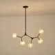 Φωτιστικό Κρεμαστό Μέταλλο-Γυαλί Arte Illumina Atom 5Φωτο 5xG9 Max 5x7W 800x500x900mm Μαύρο-Γκρι