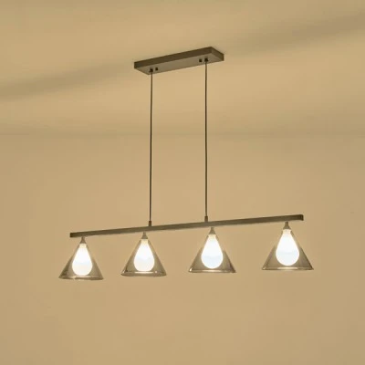 Φωτιστικό κρεμαστό 4φωτο γυάλινο φιμέ χρώμα με ντουί G9 MAX 4x10W 1080x1410mm ARTE ILLUMINA DELTA