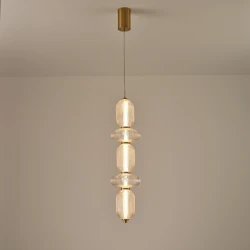 Κρεμαστό φωτιστικό γυαλί-μέταλλο Arte Illumina Verena LED 24W 1900lm θερμό φως 3000K 250x860x1460mm TRIAC dimming διάφανο
