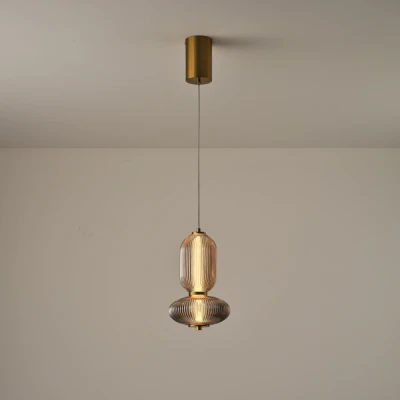 Κρεμαστό φωτιστικό γυαλί-μέταλλο Arte Illumina Verena LED 10W 800Lm θερμό λευκό 3000K 220x430x1450mm TRIAC dimming φιμέ 