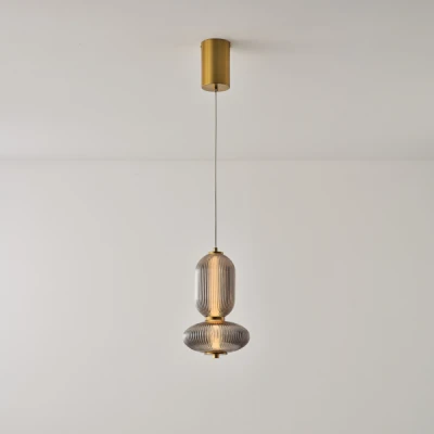 Κρεμαστό φωτιστικό γυαλί-μέταλλο Arte Illumina Verena LED 10W 800Lm θερμό λευκό 3000K 220x430x1450mm TRIAC dimming φιμέ 