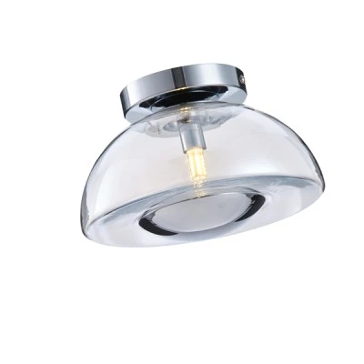 Φωτιστικό πλαφονιέρα από γυαλί με ντουί G9 max 25W 230x230x150mm ασημί ARTE ILLUMINA CLEAR