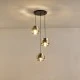 Φωτιστικό Κρεμαστό Μέταλλο-Γυαλί Arte Illumina Reliac 3Φωτο 3xE27 Max 15W Φ430x1215mm Ροζέτα Μαύρο-Χρυσό