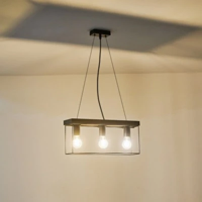 Φωτιστικό Κρεμαστό Ξύλο-Μέταλλο Arte Illumina Multipla 3Φωτο 3xE27 Max 15W 480x125x1230mm Μαύρο-Καφέ