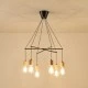 Κρεμαστό φωτιστικό 6φωτο ARTE ILLUMINA EDISON από μέταλλο και ξύλο ντουί 6XΕ27 650x650x1180mm μαύρο χρώμα Κρεμαστό φωτιστικό 6φωτο ARTE ILLUMINA EDISON από μέταλλο και ξύλο ντουί 6XΕ27 650x650x1180mm μαύρο χρώμα