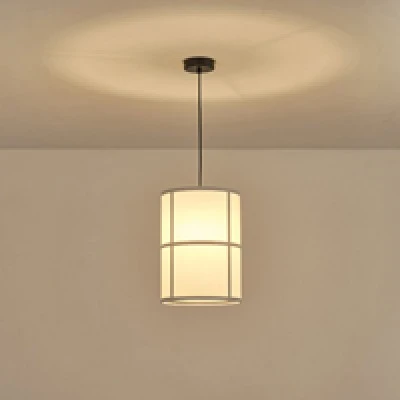 Φωτιστικό κρεμαστό  ARTE ILLUMINA ERA 1XΕ27 σε μαύρο χρώμα με μπεζ ύφασμα  ΜΑΧ 40W 