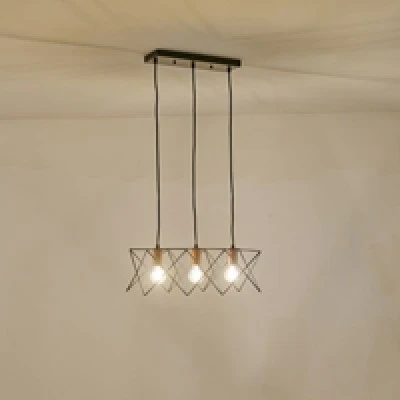 Φωτιστικό Κρεμαστό Μέταλλο Arte Illumina Brawck 3Φωτο 3xE27 Max 15W 517x175x1240mm Μαύρο