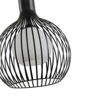 Φωτιστικό Κρεμαστό Μέταλλο Arte Illumina Airy Μονόφωτο 1xE27 Max 15W Φ340x1520mm Μαύρο-Λευκό