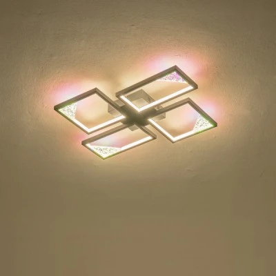 Φωτιστικό οροφής αλουμινίου LED 36W θερμό χρώμα φωτός 3000Κ 1200lm 450x580x55mm ασημί ARTE ILLUMINA SQUARE