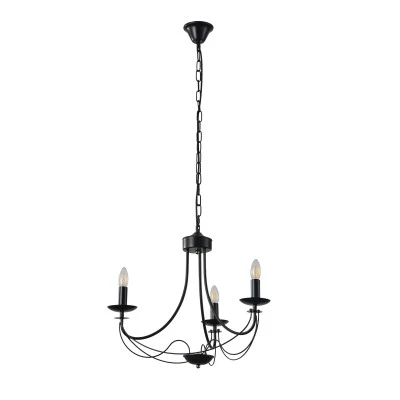 Φωτιστικό Κρεμαστό Μέταλλο Arte Illumina Vault 3Φωτο 3xE14 Max 8W Φ600x470x940mm Μαύρο