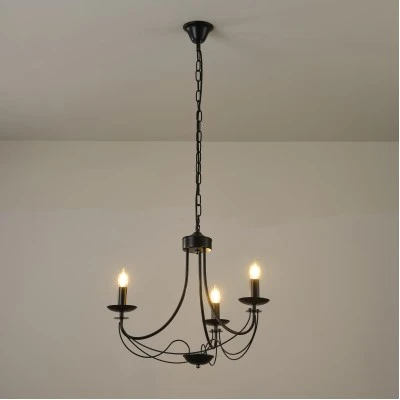 Φωτιστικό Κρεμαστό Μέταλλο Arte Illumina Vault 3Φωτο 3xE14 Max 8W Φ600x470x940mm Μαύρο