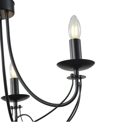 Φωτιστικό Κρεμαστό Μέταλλο Arte Illumina Vault 3Φωτο 3xE14 Max 8W Φ600x470x940mm Μαύρο