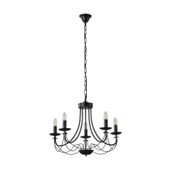 Φωτιστικό Κρεμαστό Μέταλλο Arte Illumina Vault 5Φωτο 5xE14 Max 8W 600x940mm Μαύρο