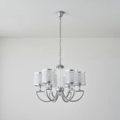 Φωτιστικό Κρεμαστό Μέταλλο-Ύφασμα Arte Illumina Noble 6Φωτο 6xE14 Max 8W Φ630x1150mm Ασημί